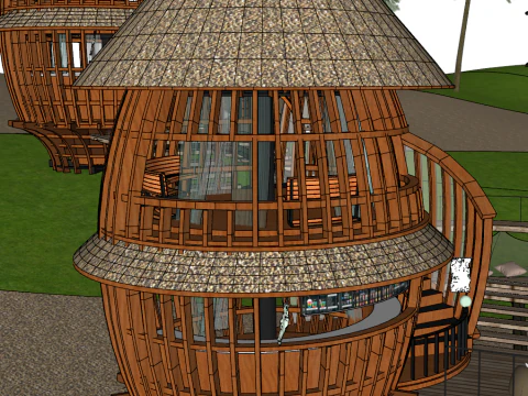 Modern-style homestay hotel exterior SU model 3D Model