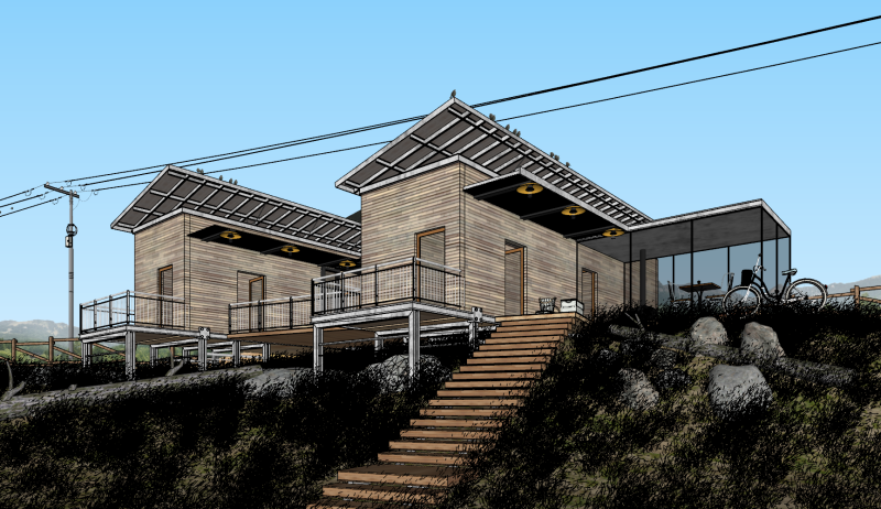 Modello di soggiorno in famiglia in un hotel in stile sud-est asiatico Modello 3D .c4d .max .obj .3ds .fbx .stl .blend 