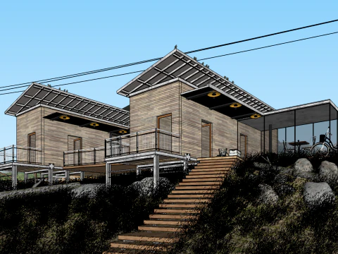 Hotel homestay-model in Zuidoost-Aziatische stijl 3D Model