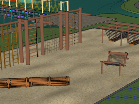 Modern Park Manzarası SU Modeli 3D Model