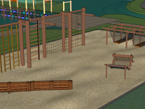 Modern Park Landscape SU Model 3D Model