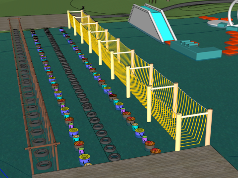 Modern Park Manzarası SU Modeli 3D Model