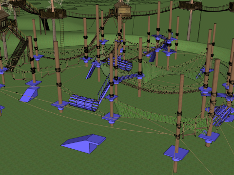 Modern Park Manzarası SU Modeli 3D Model