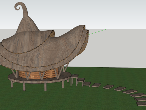 現代木造住宅展望室SUモデル 3Dモデル