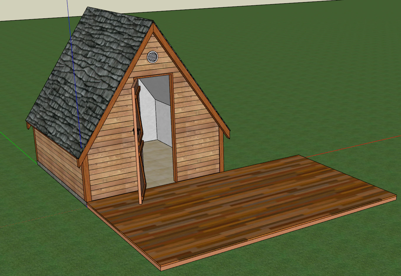 Nordic rural wooden house SU model 3D Model .c4d .max .obj .3ds .fbx .stl .blend 