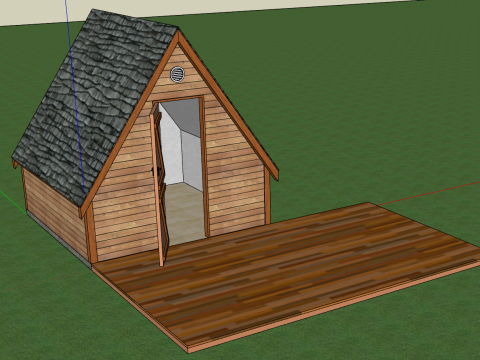 Maison rurale nordique en bois modèle SU Modèle 3D