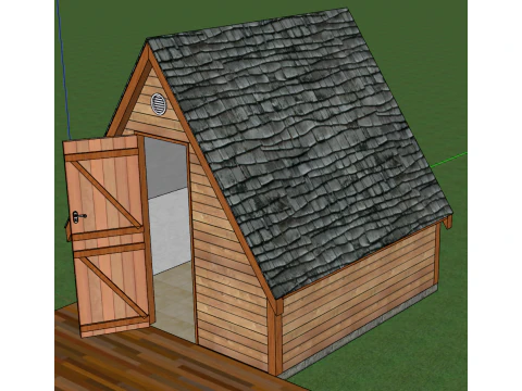 Nordic rural wooden house SU model 3D Model
