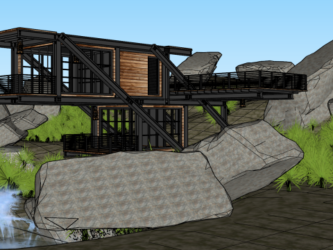 Moderna Casa Ecológica de Madeira Villa Modelo SU Modelo 3D