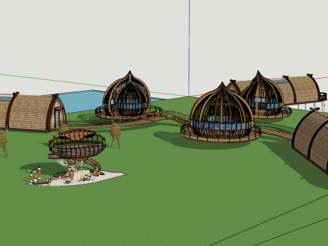 Ecoturismo moderno Boathouse Hotel Casa de familia Ocio Humedal Waterfront Boathouse Forest Resort Hotel Modelo 3D