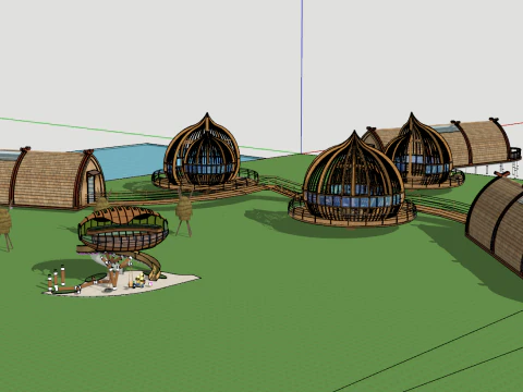 Ecoturismo moderno Boathouse Hotel Casa de familia Ocio Humedal Waterfront Boathouse Forest Resort Hotel Modelo 3D