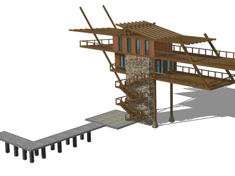 Orman Gözlem Güvertesi 3D Model