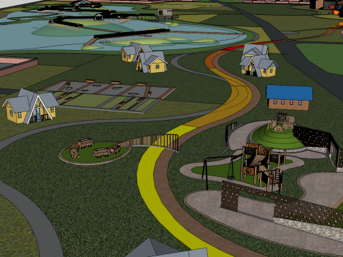 10 modelli di campi terrazzati, giardini da tè, soggiorni in famiglia, resort per il tempo libero Modello 3D