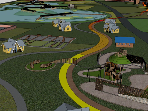 10 models of terraced fields tea gardens homestays leisure resorts 3D Model
