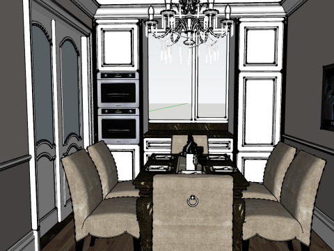 Indoor home decoration whole house scene one room 3D Model