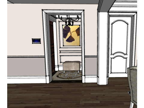 Indoor home decoration whole house scene one room 3D Model