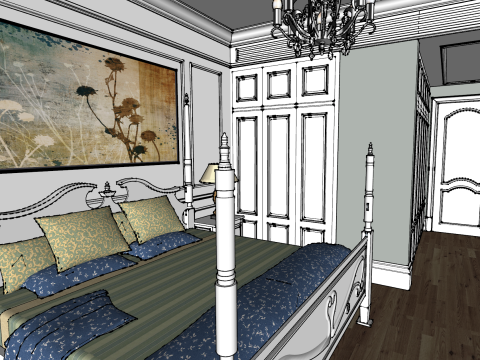 Indoor home decoration whole house scene one room 3D Model