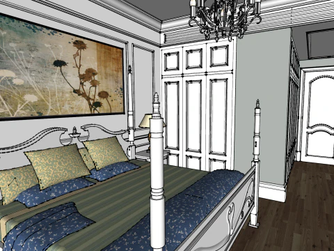 Indoor home decoration whole house scene one room 3D Model