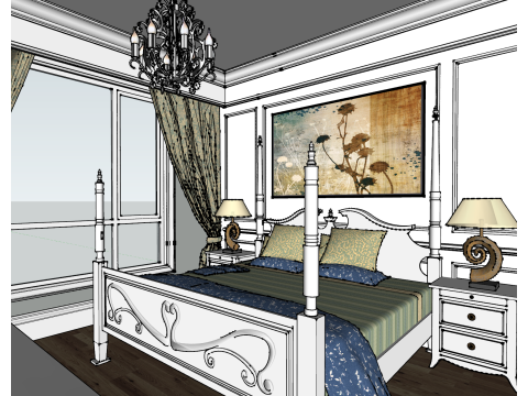 Indoor home decoration whole house scene one room 3D Model