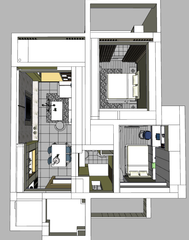 Indoor home decoration whole house scene model 3D Model .c4d .max .obj .3ds .fbx .stl .blend 
