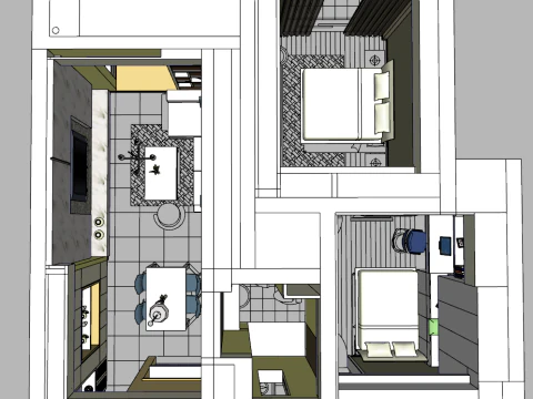 Model sceny dekoracji wnętrz całego domu Model 3D
