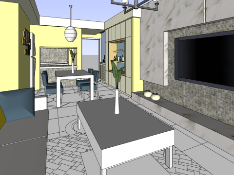 Indoor home decoration whole house scene model 3D Model