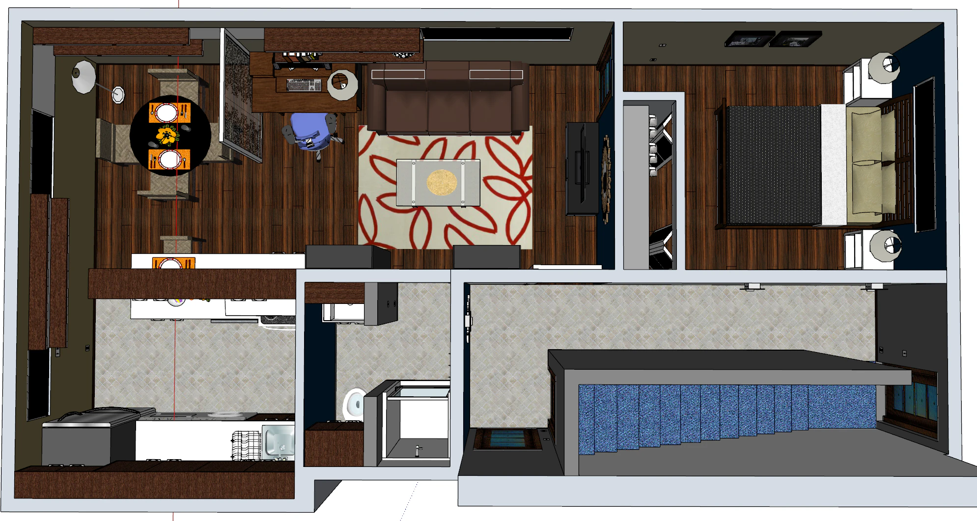 Indoor home decoration whole house scene SU model 3D Model .c4d .max .obj .3ds .fbx .stl .blend 