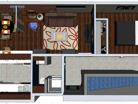 Decora&ccedil;&atilde;o de casa inteira cena de casa inteira modelo SU Modelo 3D