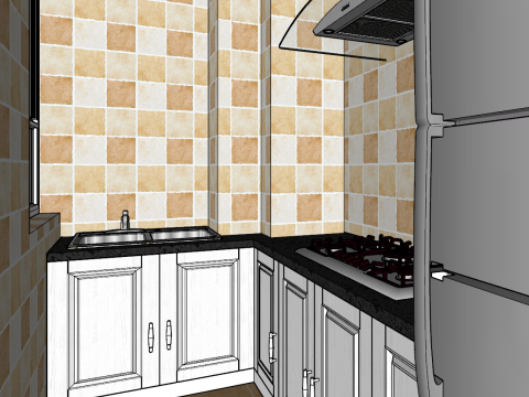 विस्तृत इनडोर घर सजावट पूरे घर का दृश्य मॉडल 3D मॉडल