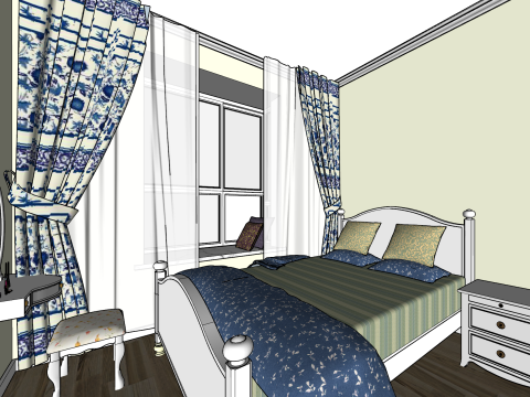 विस्तृत इनडोर घर सजावट पूरे घर का दृश्य मॉडल 3D मॉडल