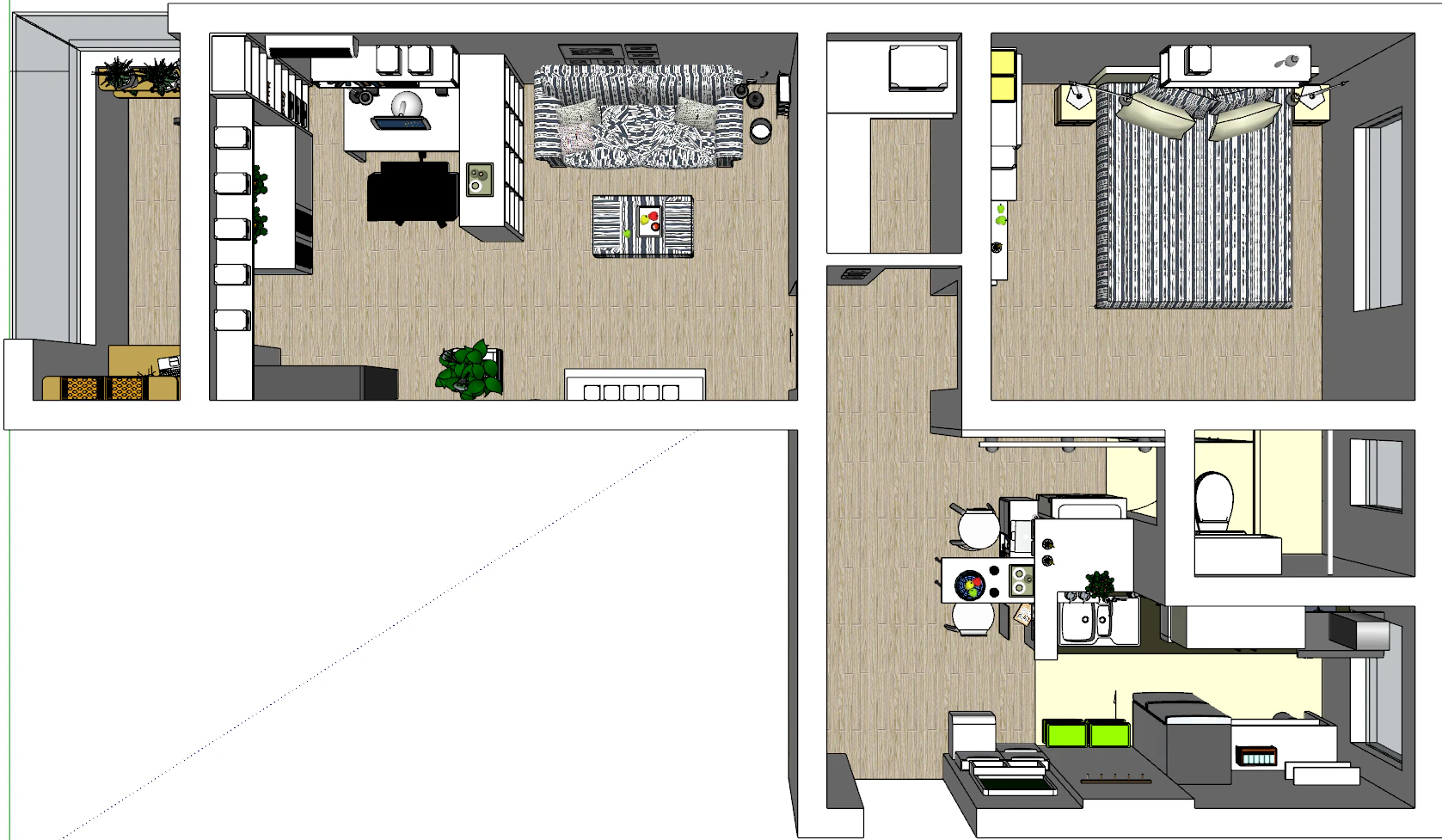 Indoor Home Decoration SU Model 3D Model .c4d .max .obj .3ds .fbx .stl .blend