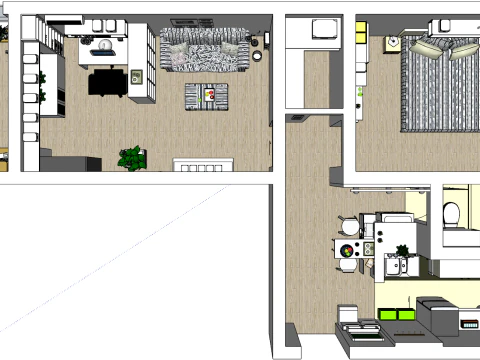 Indoor Home Decoration SU Model 3D Model