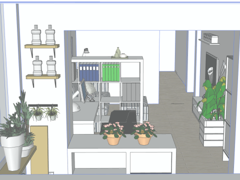 Model SU Dekorasi Rumah Dalam Ruangan Model 3D