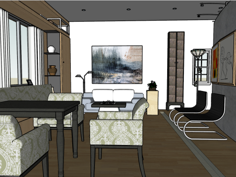 Indoor home decoration full house scene 3D Model