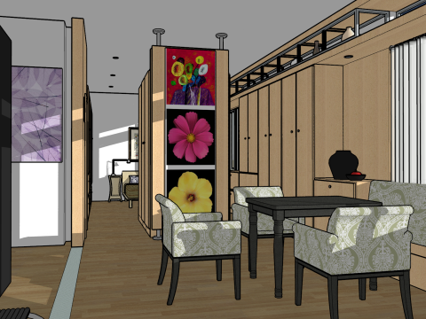 Indoor home decoration full house scene 3D Model