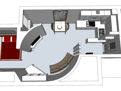 Decorazione della casa per interni, scena dell'intera casa, modello SU Modello 3D