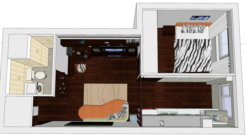 इनडोर घर की सजावट पूर्ण घर का दृश्य 3D मॉडल .c4d .max .obj .3ds .fbx .stl .blend 