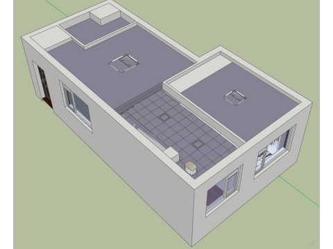 इनडोर घर की सजावट पूर्ण घर का दृश्य 3D मॉडल