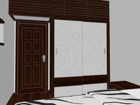 इनडोर घर की सजावट पूर्ण घर का दृश्य 3D मॉडल