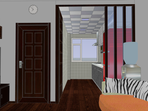 इनडोर घर की सजावट पूर्ण घर का दृश्य 3D मॉडल