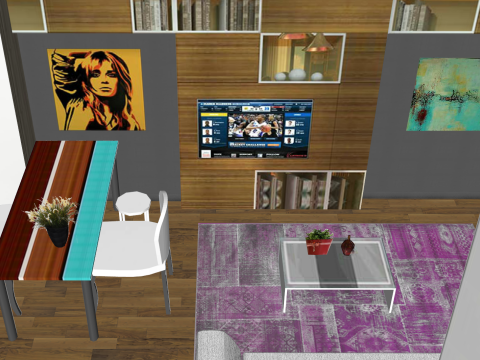 실내 가정 장식 풀 하우스 장면 3D 모델