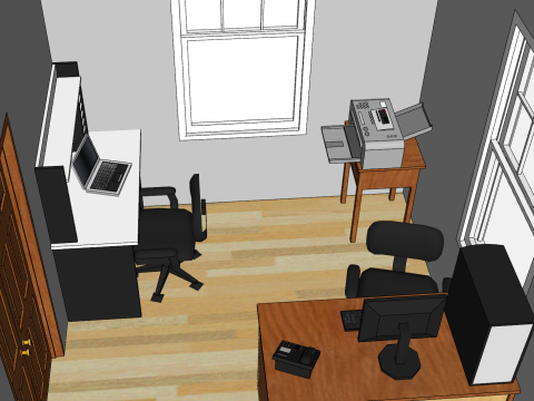 Progettazione completa e pianificazione dello spazio per un'unità con due camere da letto Modello 3D