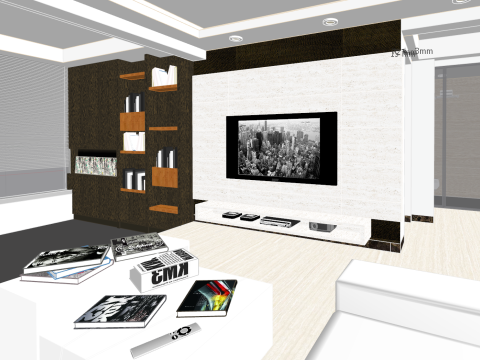 Progettazione completa e pianificazione dello spazio per un'unità con due camere da letto Modello 3D