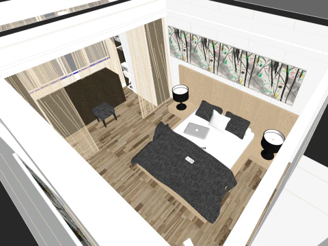 Full-Scope Design and Space Planning for a Two-Bedroom Unit 3D Model