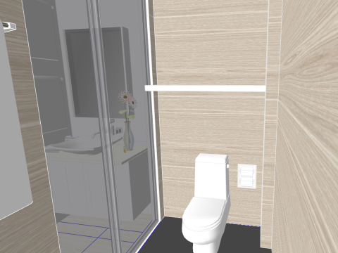 Progettazione completa e pianificazione dello spazio per un'unità con due camere da letto Modello 3D