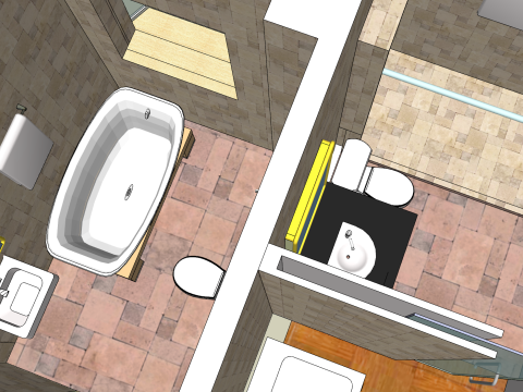 Повномасштабний дизайн і планування приміщення з двома спальнями 3D Модель