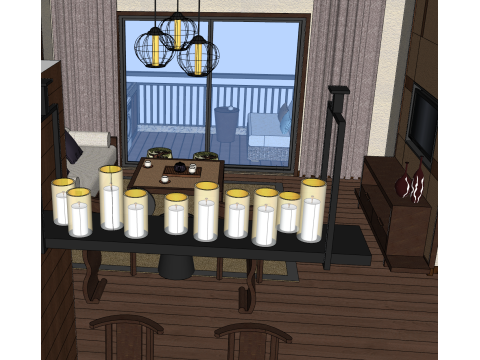 Progettazione completa e pianificazione dello spazio per un'unità con due camere da letto Modello 3D