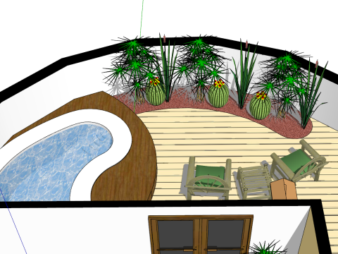 2베드룸 유닛의 전면적인 설계 및 공간 계획 3D 모델