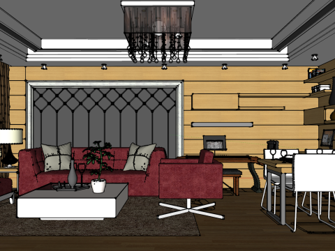 Zintegrowane rozwiązanie projektowe dla rezydencji z dwiema sypialniami Model 3D