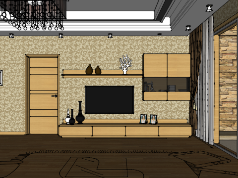 Zintegrowane rozwiązanie projektowe dla rezydencji z dwiema sypialniami Model 3D