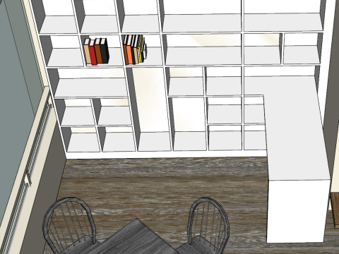 Algemeen ontwerp en indelingsplan met twee slaapkamers 3D Model